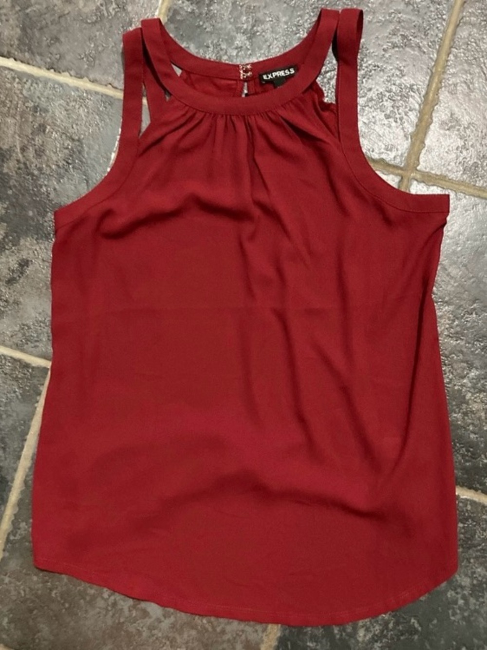 Express Women's Red Sleeveless High Neck Tank Blouse Size S